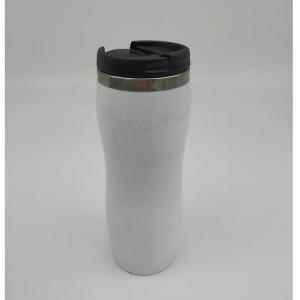 14oz mug inside steel outside plastic pp lid mug outer can be customized color and logo