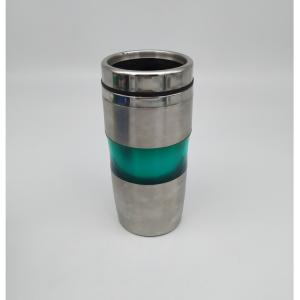 16oz mug ss tumbler with transparent plastic trim in middle fancy style mug