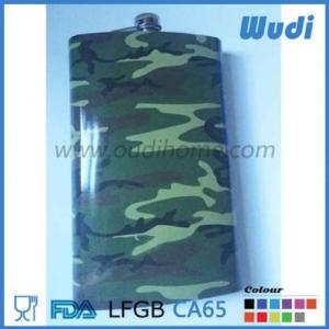 40oz hip flask with camouflage hip flask logo customized water transfer print