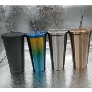 500ml 16oz straw mug ss straw mug hot sell insulate mug double wall keep hot and cold for 24hours