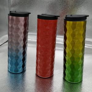 500ml vacuum mug straight mug with Rhombus logo on it gradient color can be customized keep hot and cold 24hours insulate mugs tumblers