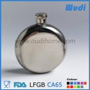5oz round shape hip flask mirror finish or matt finish customized laser logo flask for vodka or wine