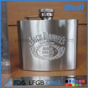 6oz hip flask stainless steel metal flask with embossed logo can be customized