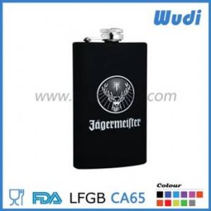 Black hip flask with silkscreen logo 6oz hip flask food grade stainless steel